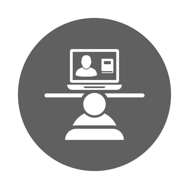 在线上课，会议图标。灰色的矢量图形。图片下载