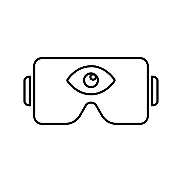 游戏，标志，oculus，现实轮廓图标。艺术线条矢量。图片下载