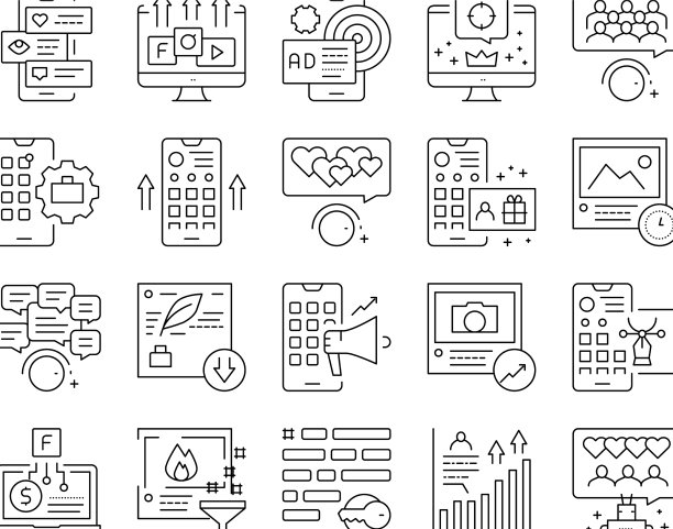 SMM媒体营销集合图标集图片下载