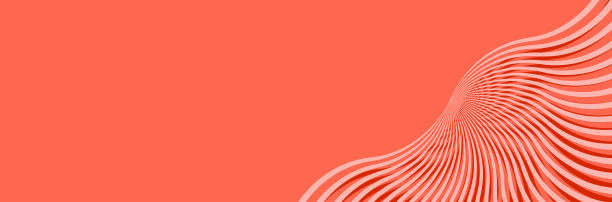 现代橘色珊瑚背景与桃色霓虹灯线在角落。豪华长背景。几何艺术数字屏幕。海报,横幅。墙纸。展示卡片。副本的空间。封面设计。广告。图片下载