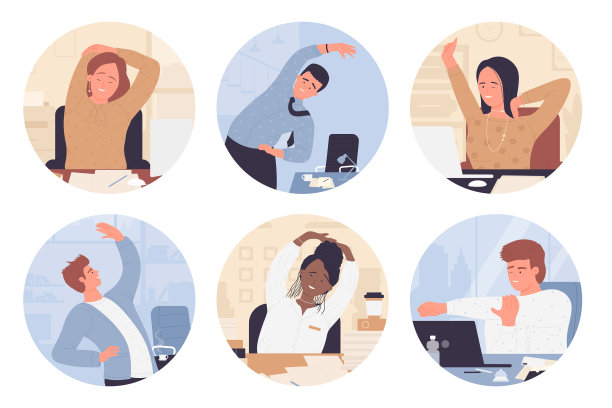 在办公室做伸展运动图片下载