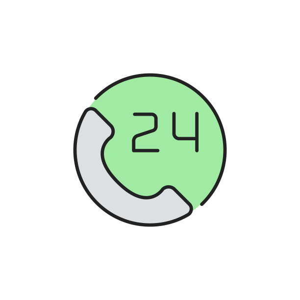 24/7服务图标。高质量的彩色矢量插图。图片下载