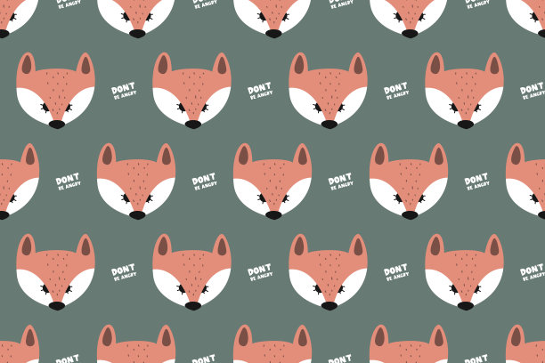 可爱的狐狸无缝图案背景图片下载