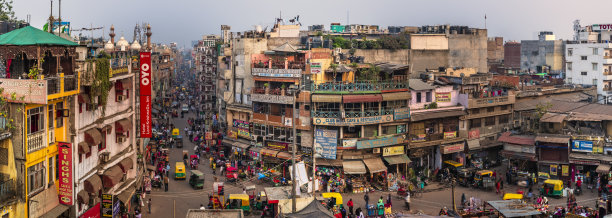 城市生活-全景的主要巴扎尔在新德里图片下载