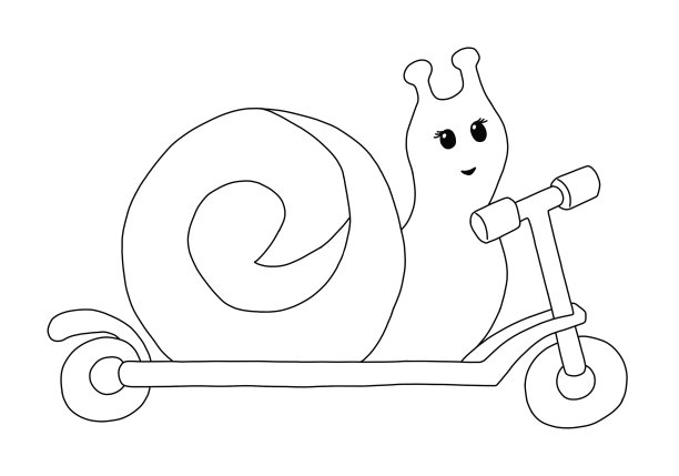 快乐的蜗牛骑着小摩托车图片下载