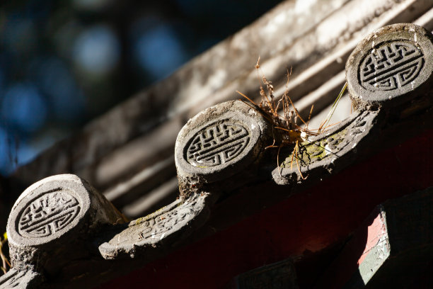 屋檐。中国古代建筑的屋顶图片下载