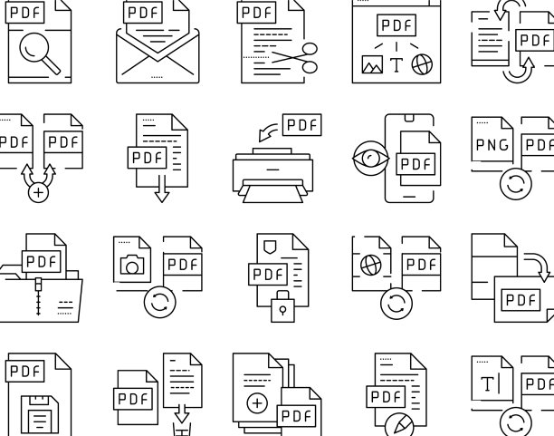 PDF电子文件收集图标集图片下载
