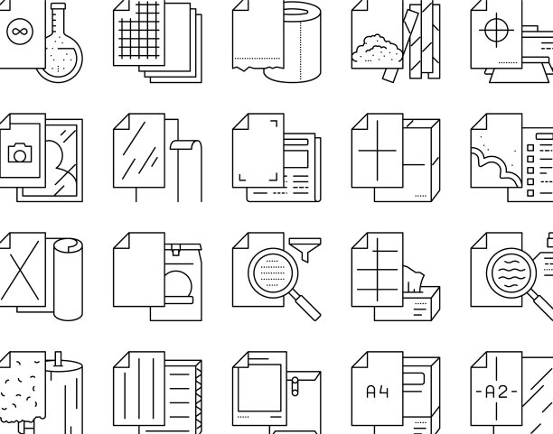 纸清单印刷海报图标集图片下载