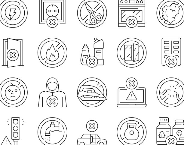 儿童生命安全收集图标设置图片下载