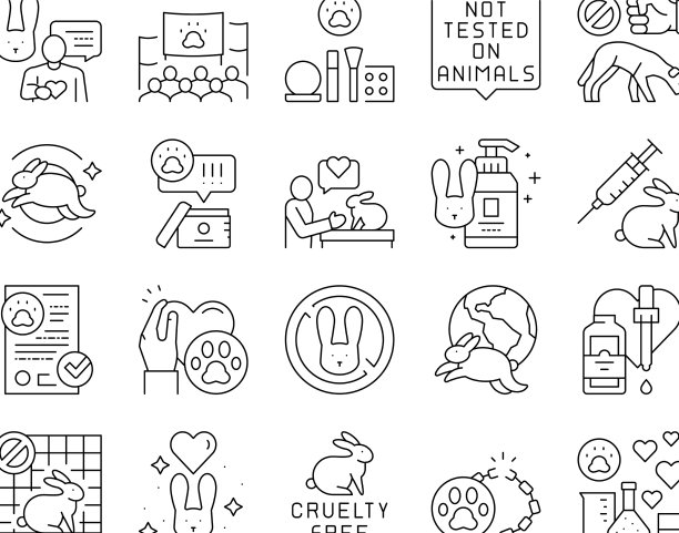 残忍的动物收集图标集图片下载