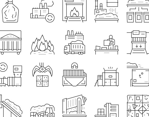 工厂垃圾收集图标设置图片下载