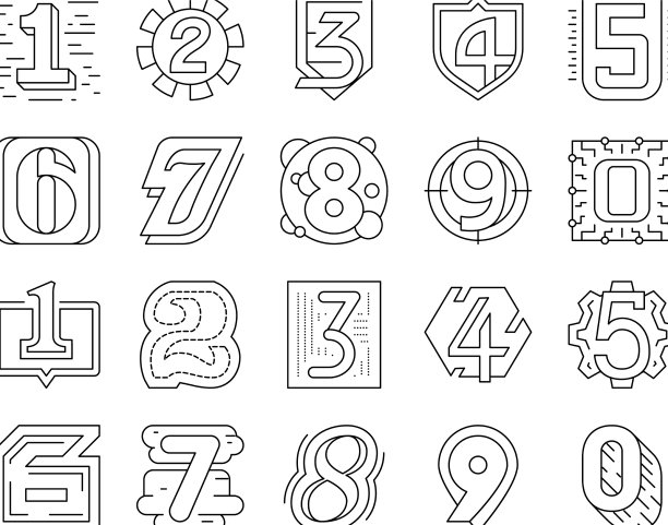 数字数字标题集合图标集合图片下载