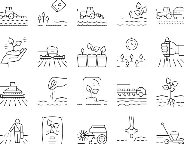 播种农业收集图标集图片下载