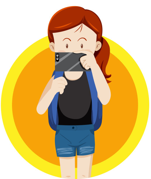 女孩用手机拍照图片下载