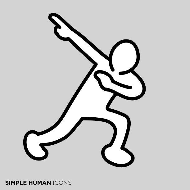 一个简单的人的姿势插图“高度紧张的人”图片下载