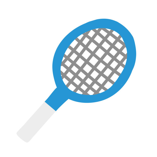 蓝色网球拍的矢量图像图片下载