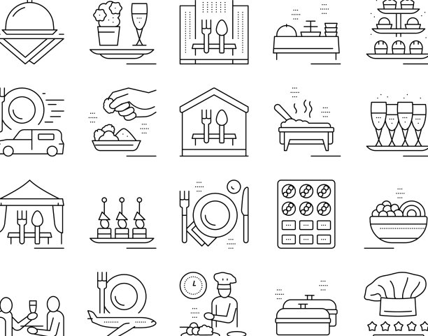 餐饮餐饮服务集合图标集图片下载