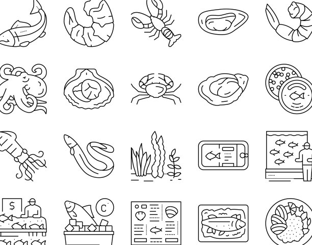 海鲜熟食菜式菜单图标设置图片下载