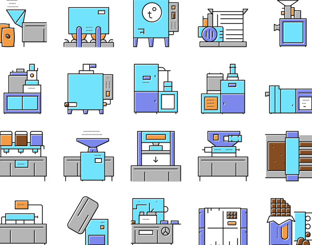 巧克力制作系列图标集图片下载
