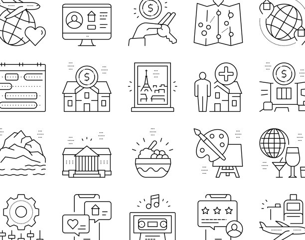 度假租赁地点收集图标设置图片下载