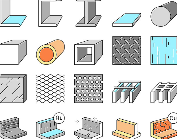 金属材料建筑梁图标集图片下载