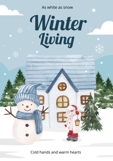 海报模板与冬季生活图片下载