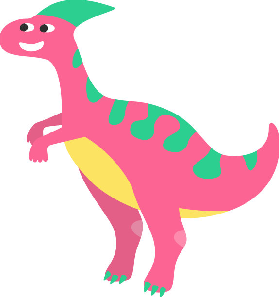 可爱的卡通恐龙在白色背景图片下载