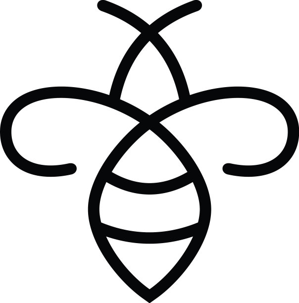蜜蜂标志图标线条风格图片下载