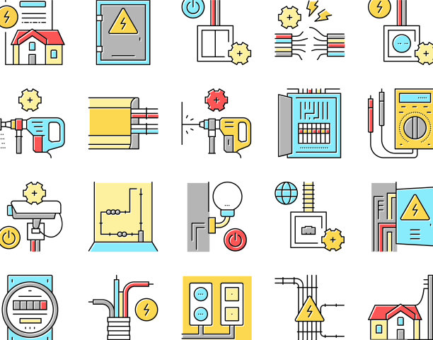 电气安装工具图标设置图片下载