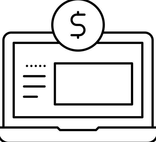 金融互联网工作线条图标图片下载