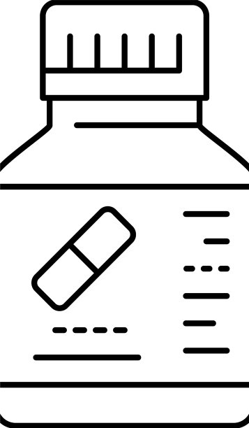 药品药丸瓶子线性图标图片下载