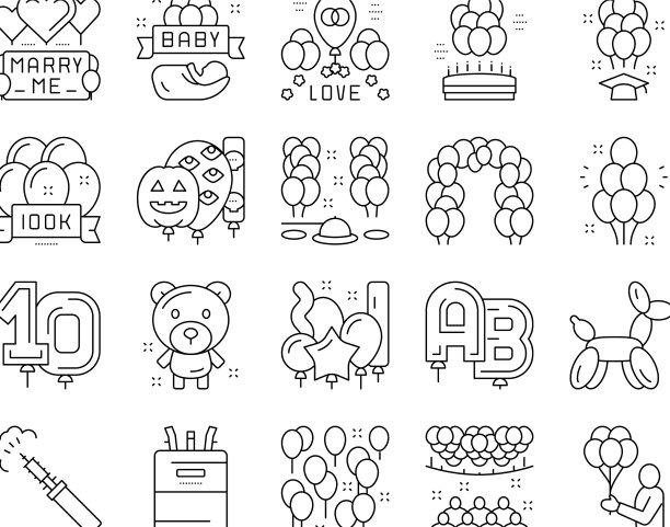 气球装饰收集图标集图片下载