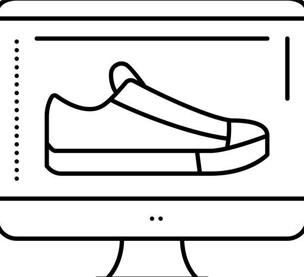 鞋设计电脑屏幕线图标图片下载