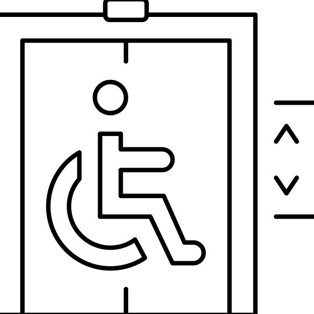 残疾人电梯线性图标图片下载