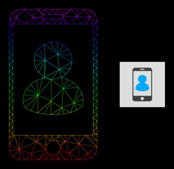 频谱梯度多边形网智能手机图片下载