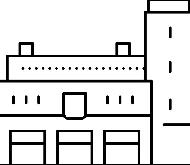 消防部门建筑线图标图片下载