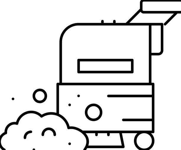 专业的真空清洗机线条图标图片下载