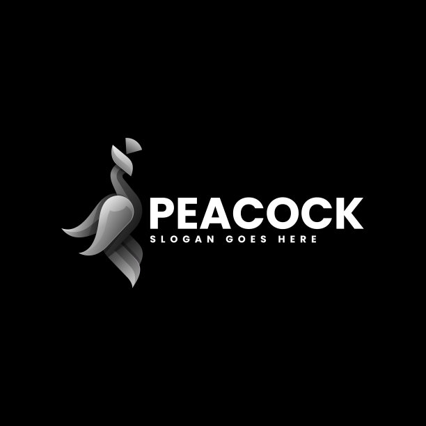 标志孔雀渐变彩色风格图片下载