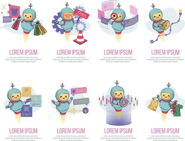 可爱的机器人角色集，欢迎来到聊天机器人图片下载