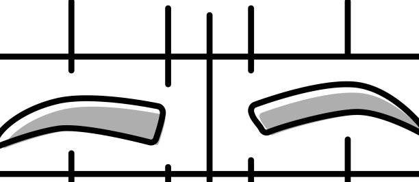不对称的眉毛特征颜色图标图片下载
