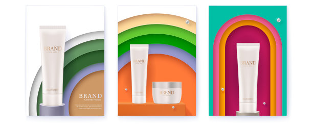 化妆品和防晒霜产品的广告图片下载