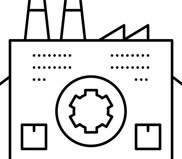工业工厂建筑线条图标图片下载