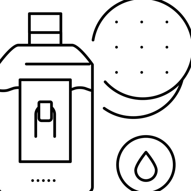 指甲油去除剂和棉垫线图标图片下载