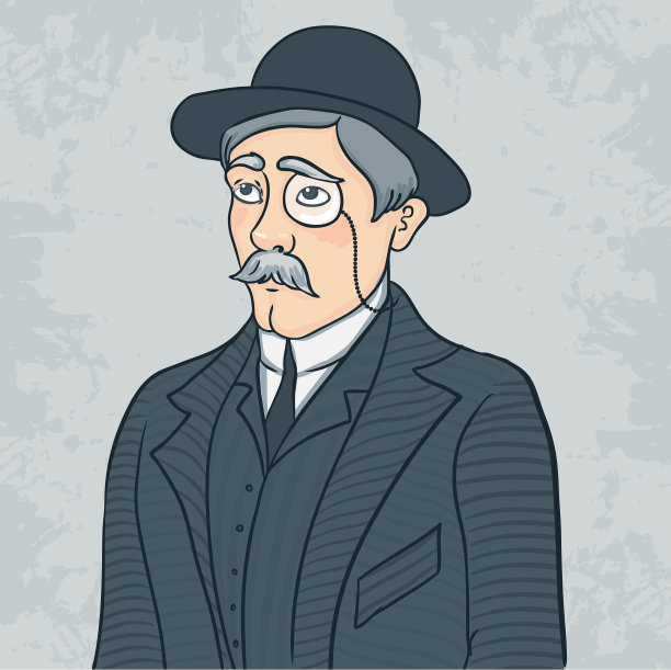 穿着黑色圆顶礼帽的复古绅士图片下载