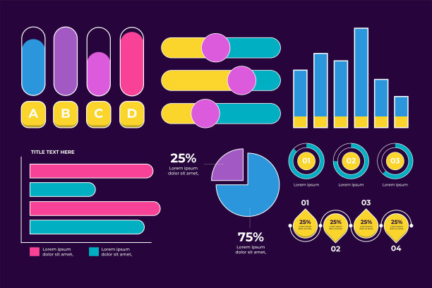 屏幕与HUD界面元素设置在控制信息图形数字插图图片下载