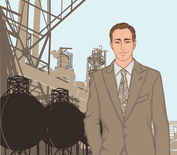 自信的年轻主管站着的画像图片下载