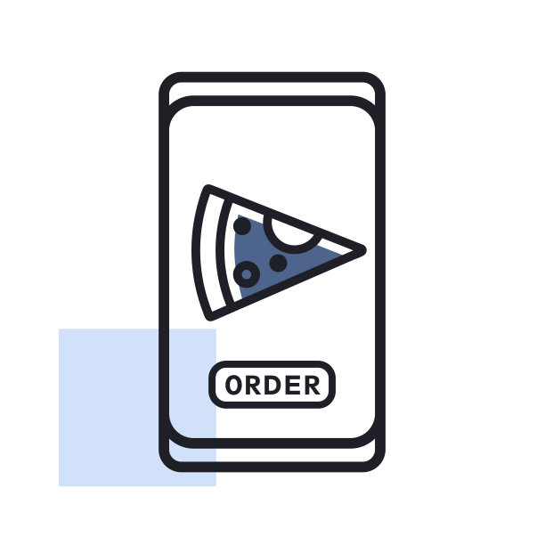 快餐外卖服务矢量孤立图标图片下载