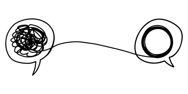 心理治疗概念图解与言语泡泡的纠结与疏解。矢量插图。图片下载