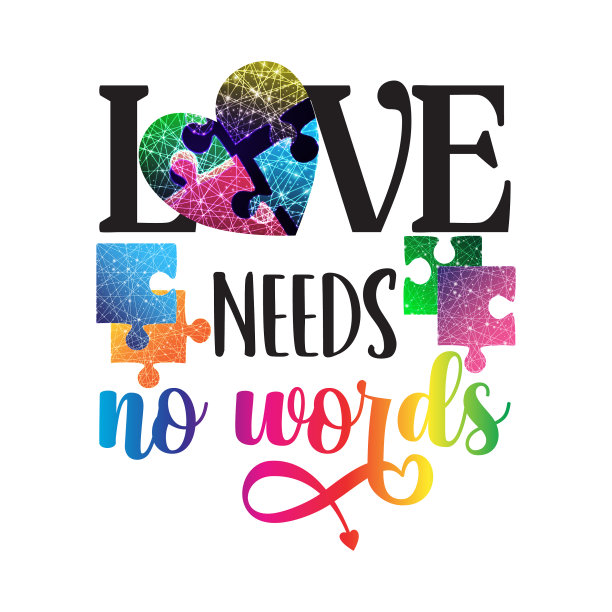 自闭症意识文本爱图片下载