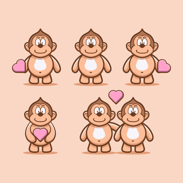 用爱来设置可爱的猴子图片下载